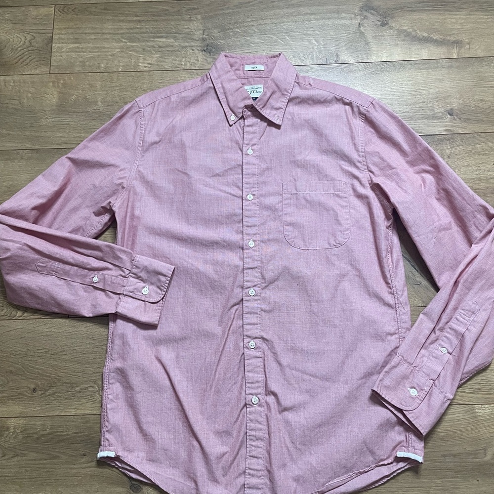 J. Crew Men's Slim Secret Wash cotton poplin shirt size Medium - Picture 3 of 13